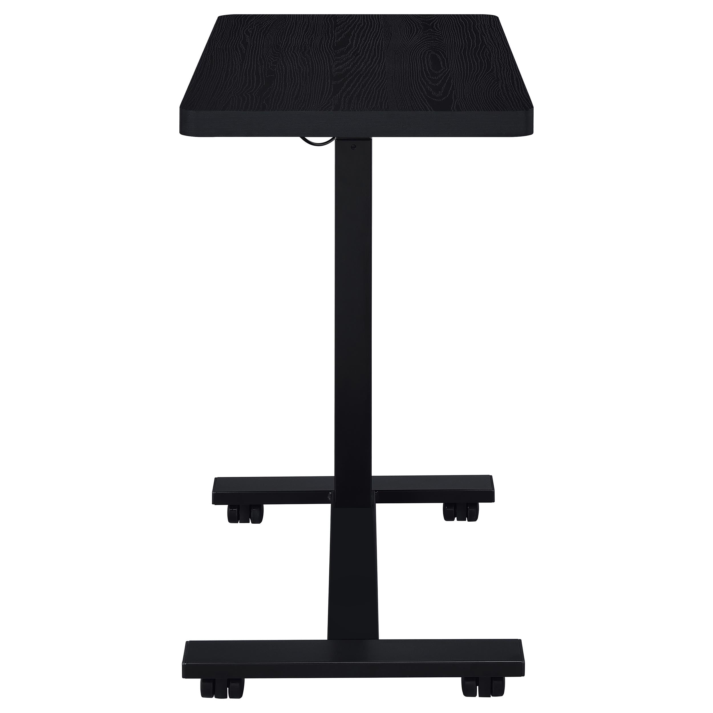 Westpark Pneumatic Adjustable C-Shape Side Table with Casters Black-