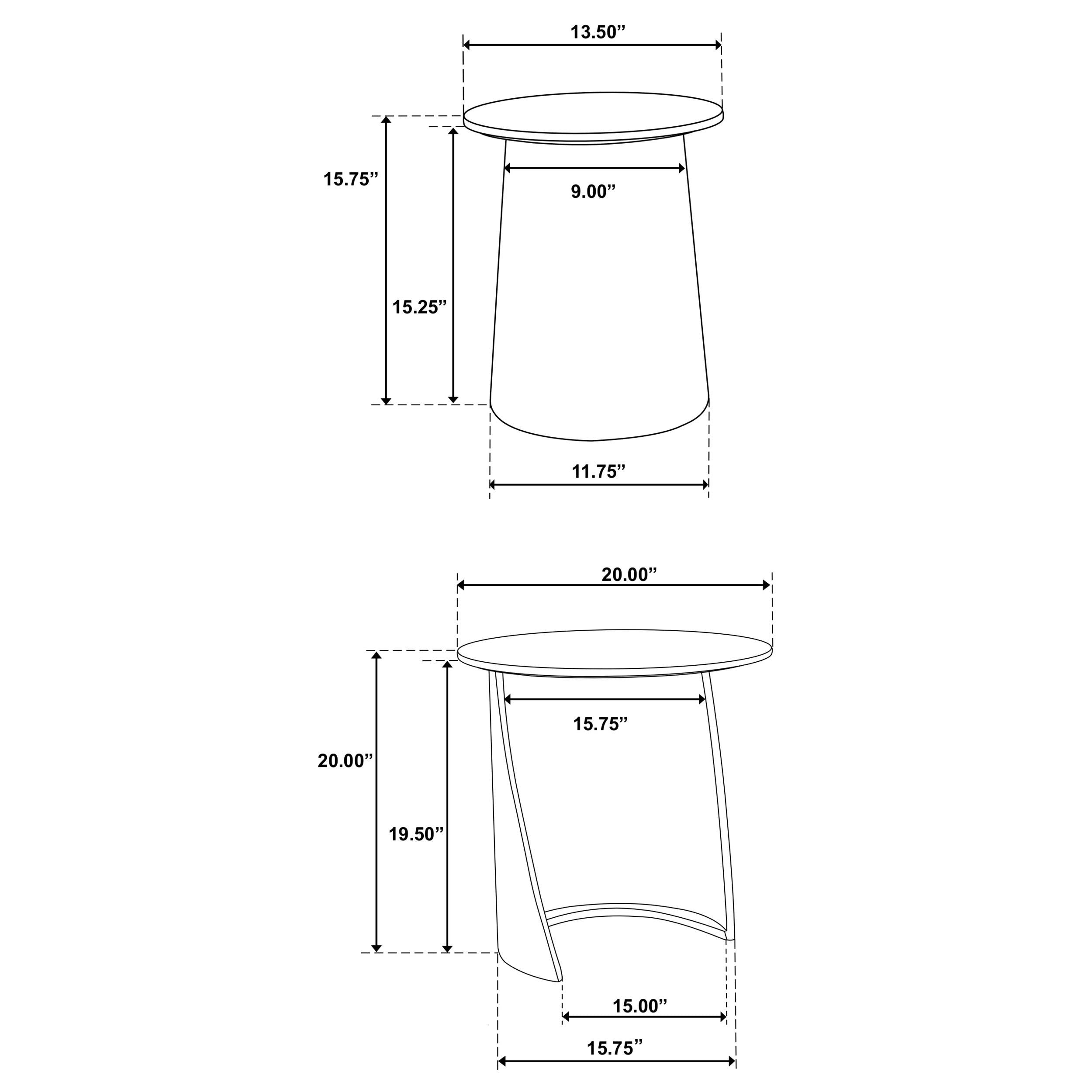 Yency 2-piece Round Mango Wood Nesting Table Set Dark Brown Mango-