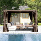 10x10 FT Outdoor Louvered Pergola with Adjustable Louvers