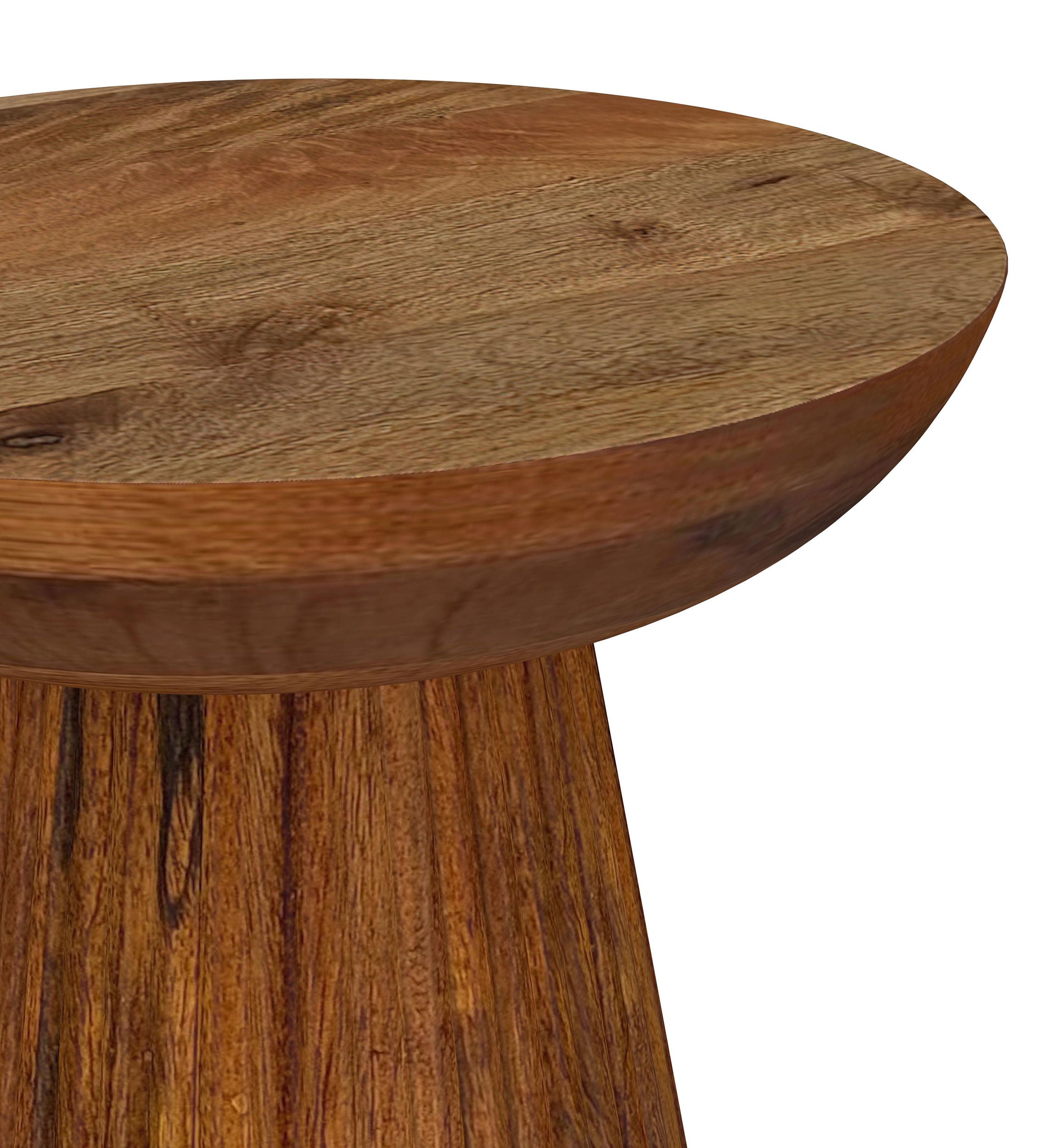Aureo Round Solid Wood Accent Side Table Wild Honey-