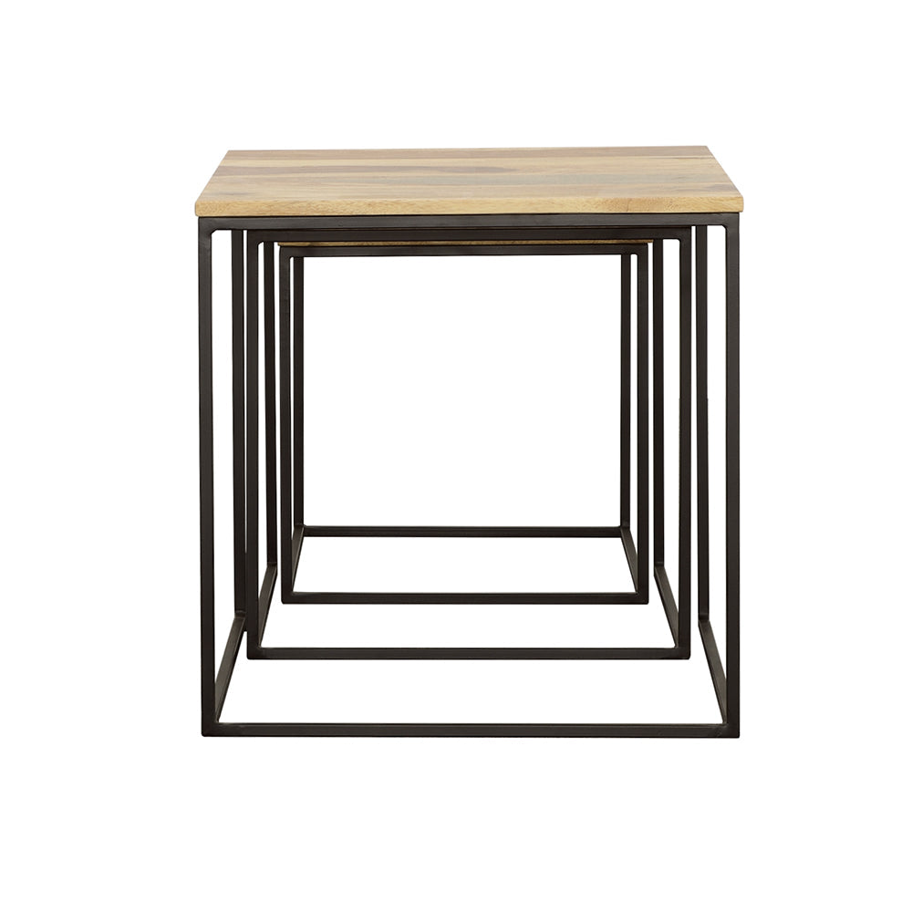Belcourt 3-piece Square Nesting Tables Natural and Black-CoasterElevations