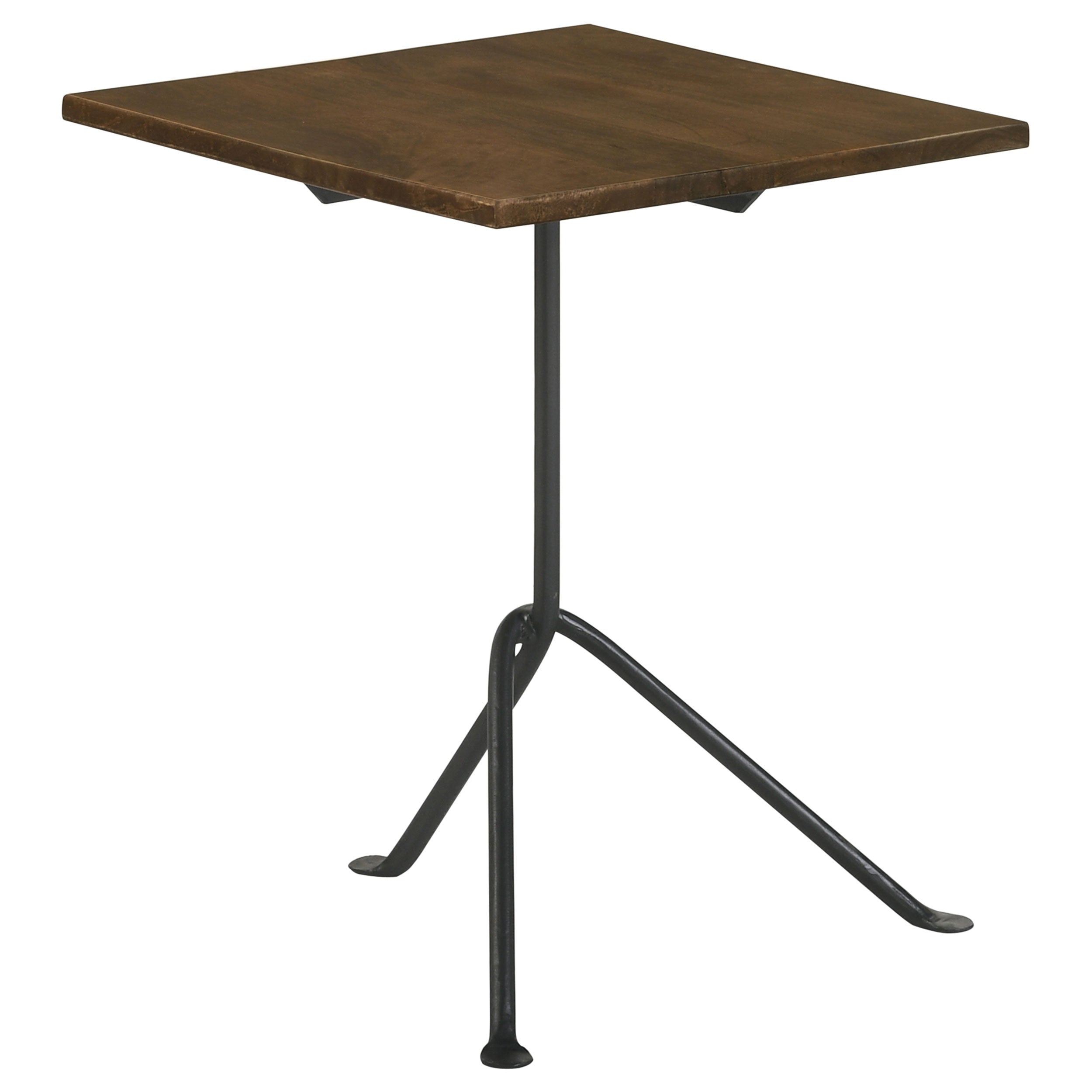 Heitor Square Wood Top Accent Side Table Dark Brown-CoasterEssence