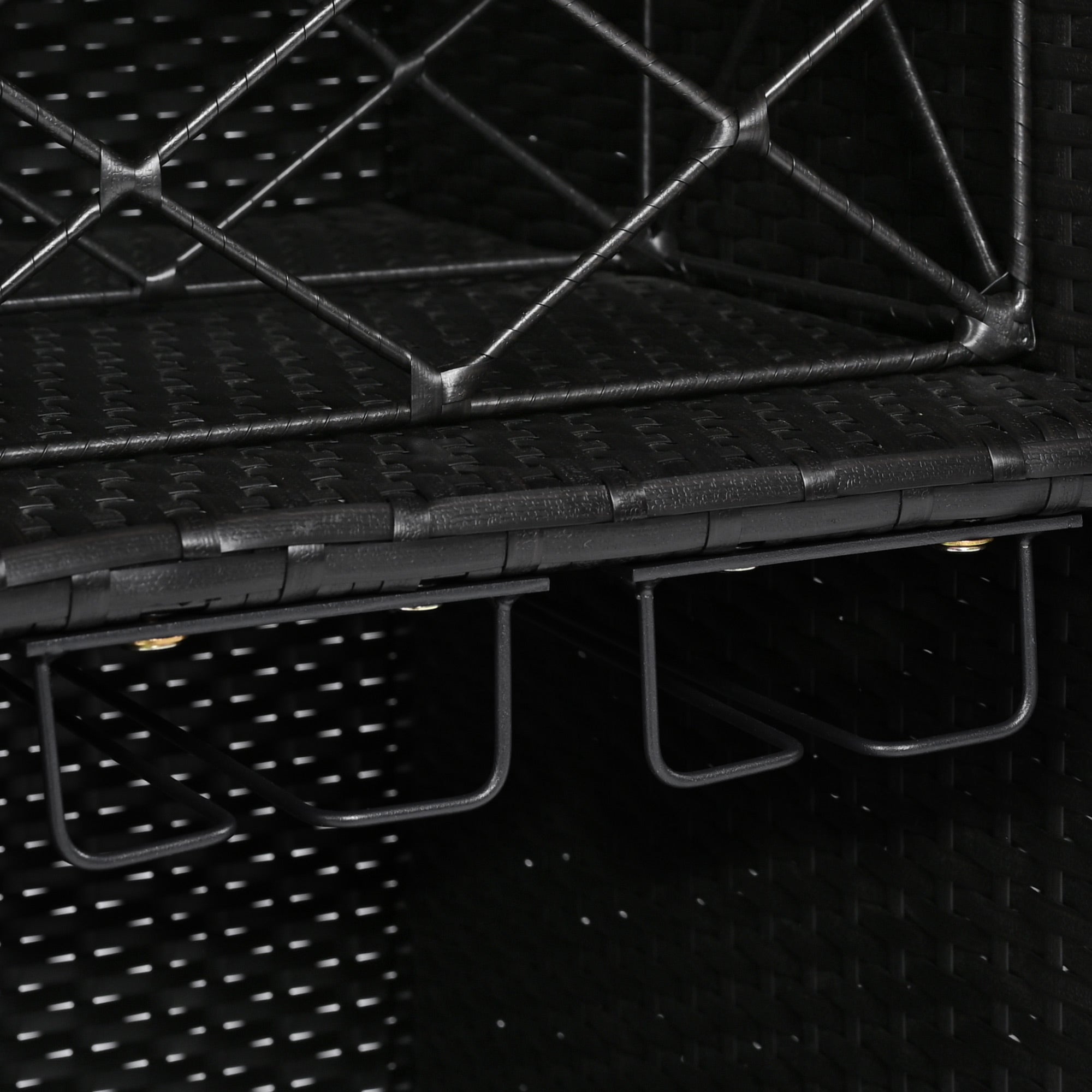 K&K 52.8"W Wicker Outdoor Grill Cart