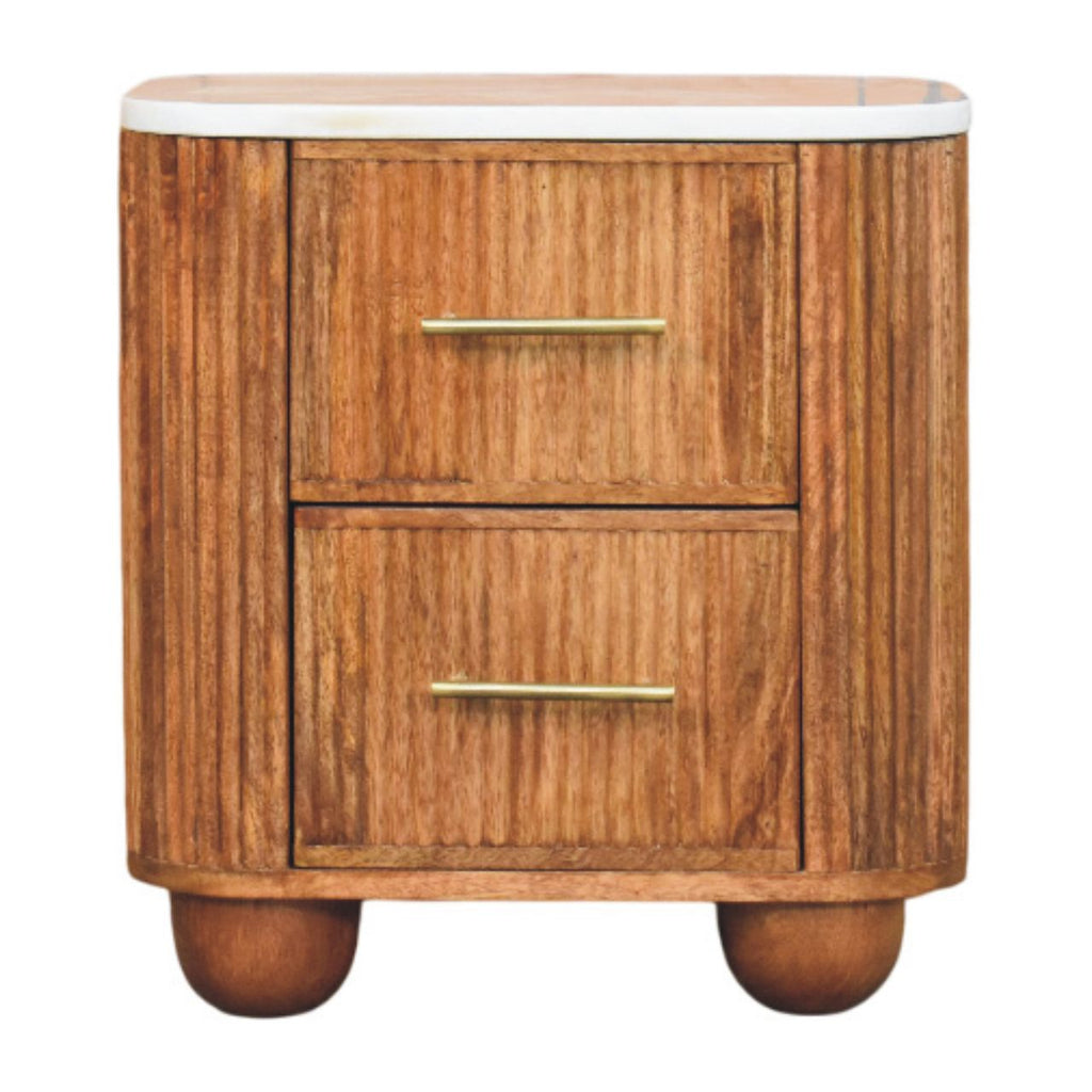 Artisan Furniture Solid Wood Aurora Marble Bedside