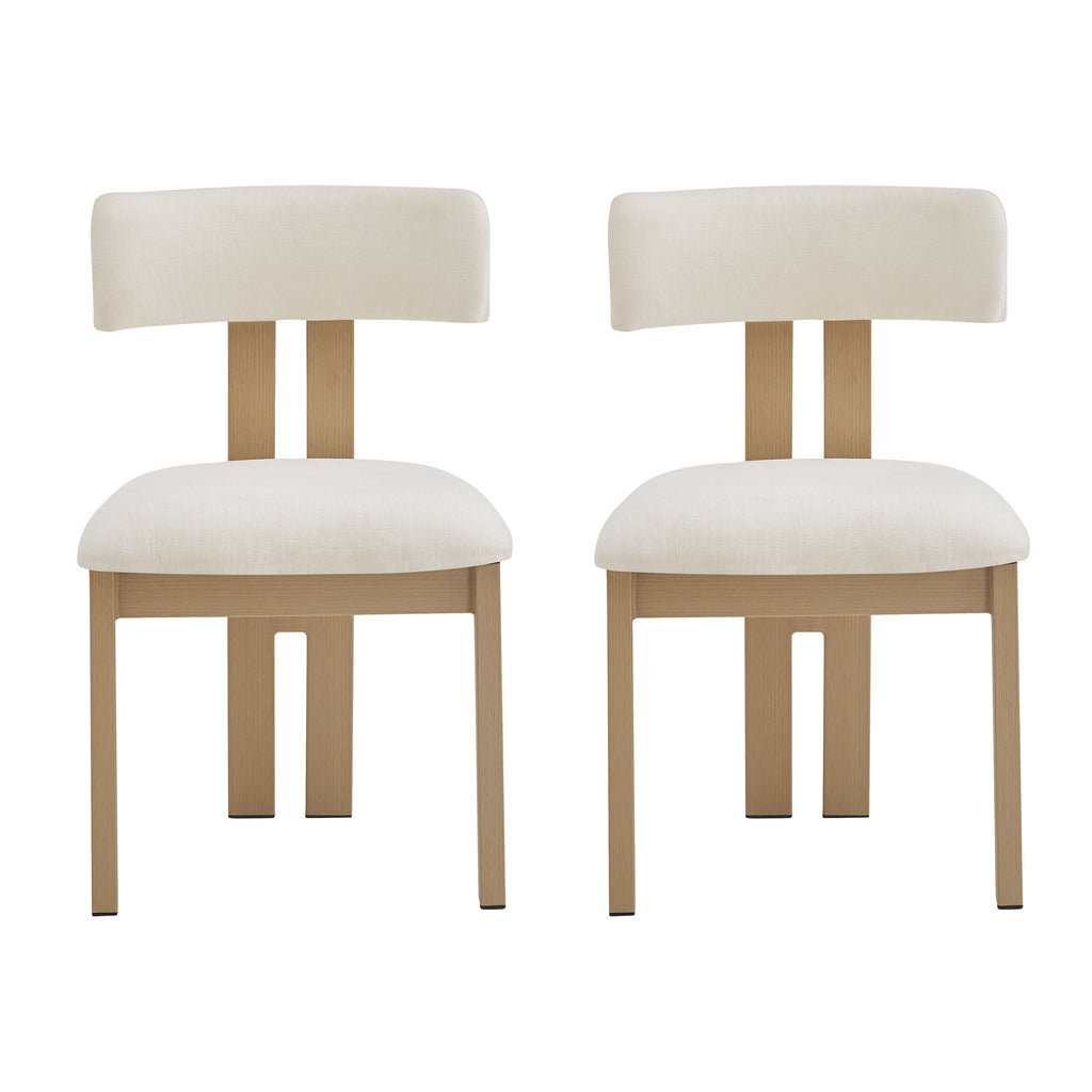 Upholstered Armless Dining Chairs With Metal Legs (Set of 2)