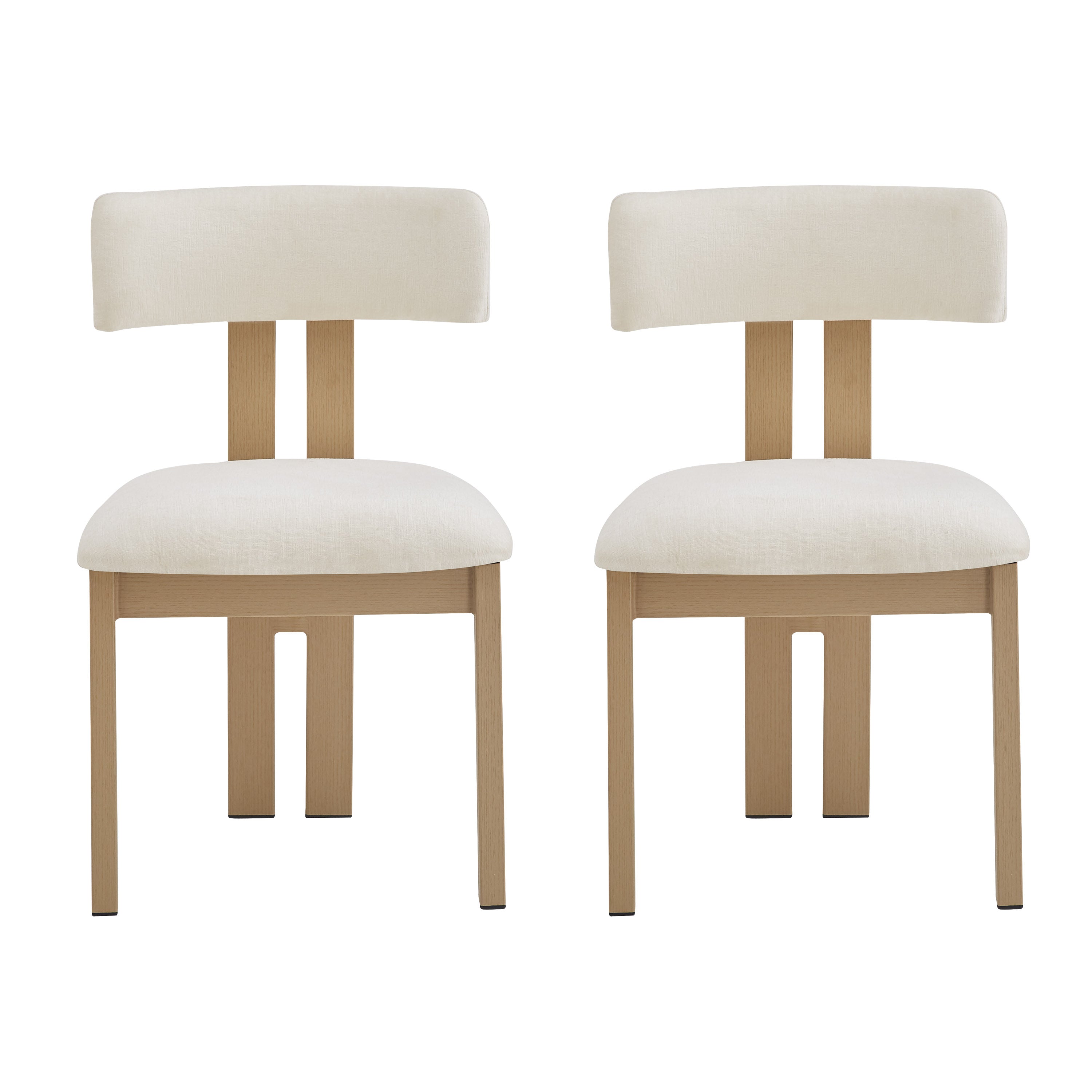 Upholstered Armless Dining Chairs With Metal Legs (Set of 2)