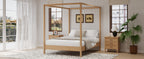 Solid Wood Queen Size Canopy Bed Frame