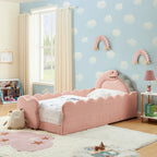 Twin Size Cute Dinosaur-Shaped Kids Bed with Safety Guardrail