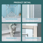 Shower Door 34-1/8" x 72" Semi-Frameless Neo-Angle Hinged Shower Enclosure