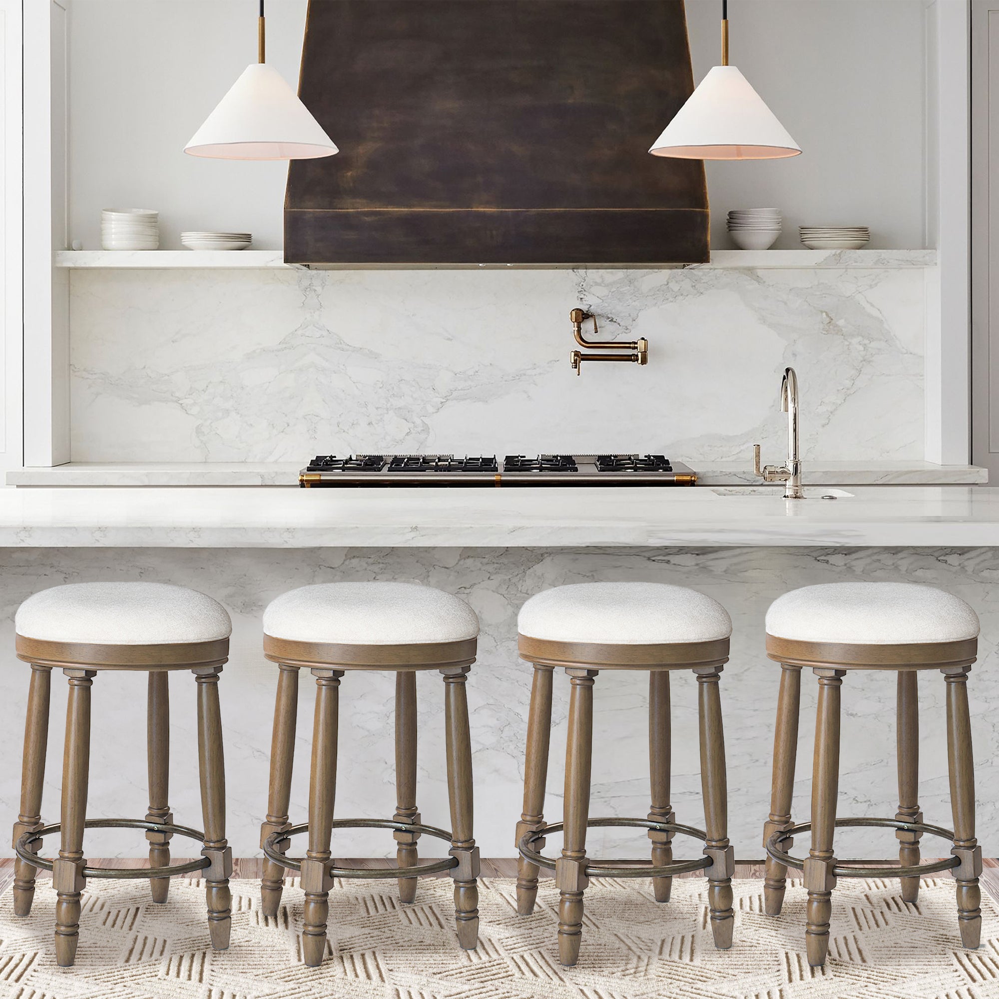 AGODY Bar Stools Set of 2, 26" Counter Height