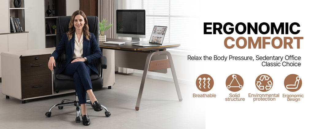 Executive Office Chair - High Back PU Leather Desk Chair