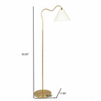 Majestic Brass Ring Base Curved Floor Lamp