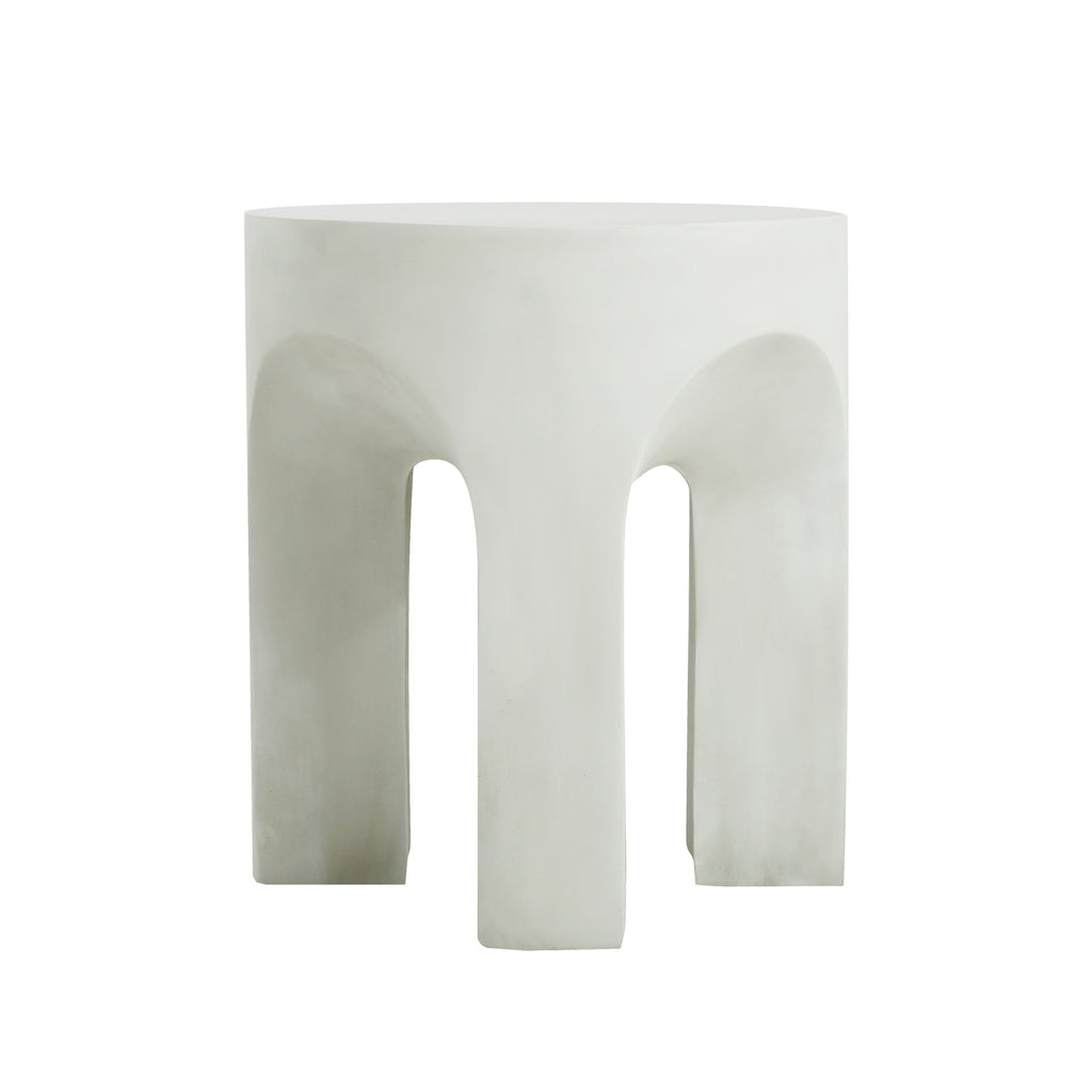 Outdoor MGO Round Top Side Table/End Table in Antique White
