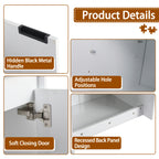 60" Bathroom Vanity With Resin Sink, Soft Close Doors and 1-Side Cabinet, Float Mounting Design, Glossy