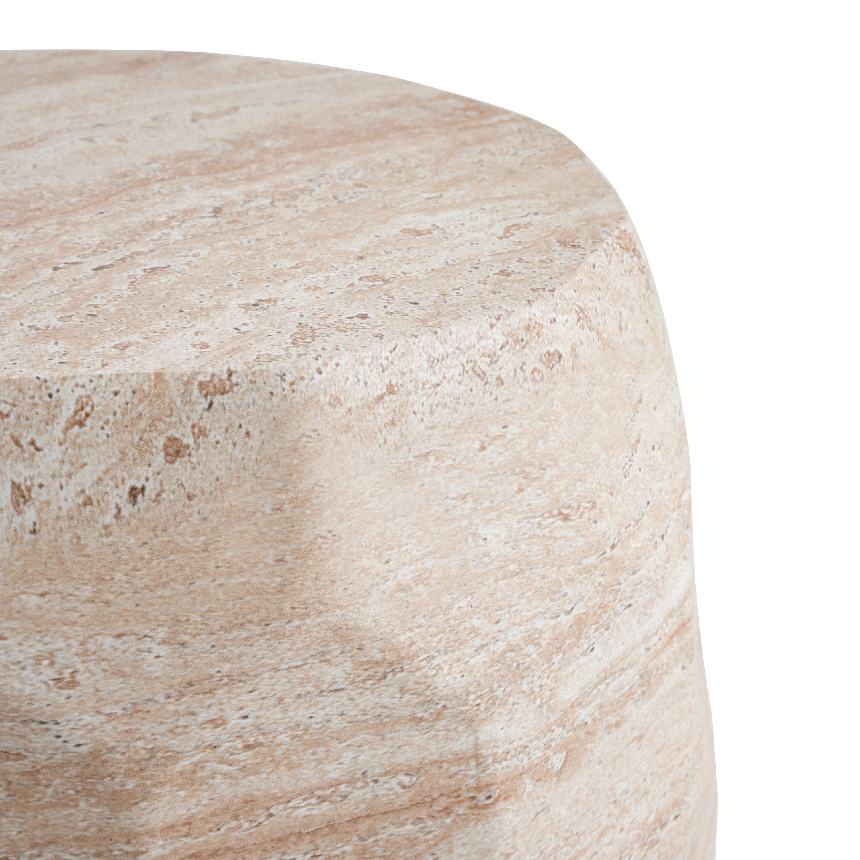 Outdoor/Indoor Lightweight Concrete Side Table - Travertine Finish