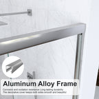 56"-60"W Semi-Frameless Double Sliding Shower Door