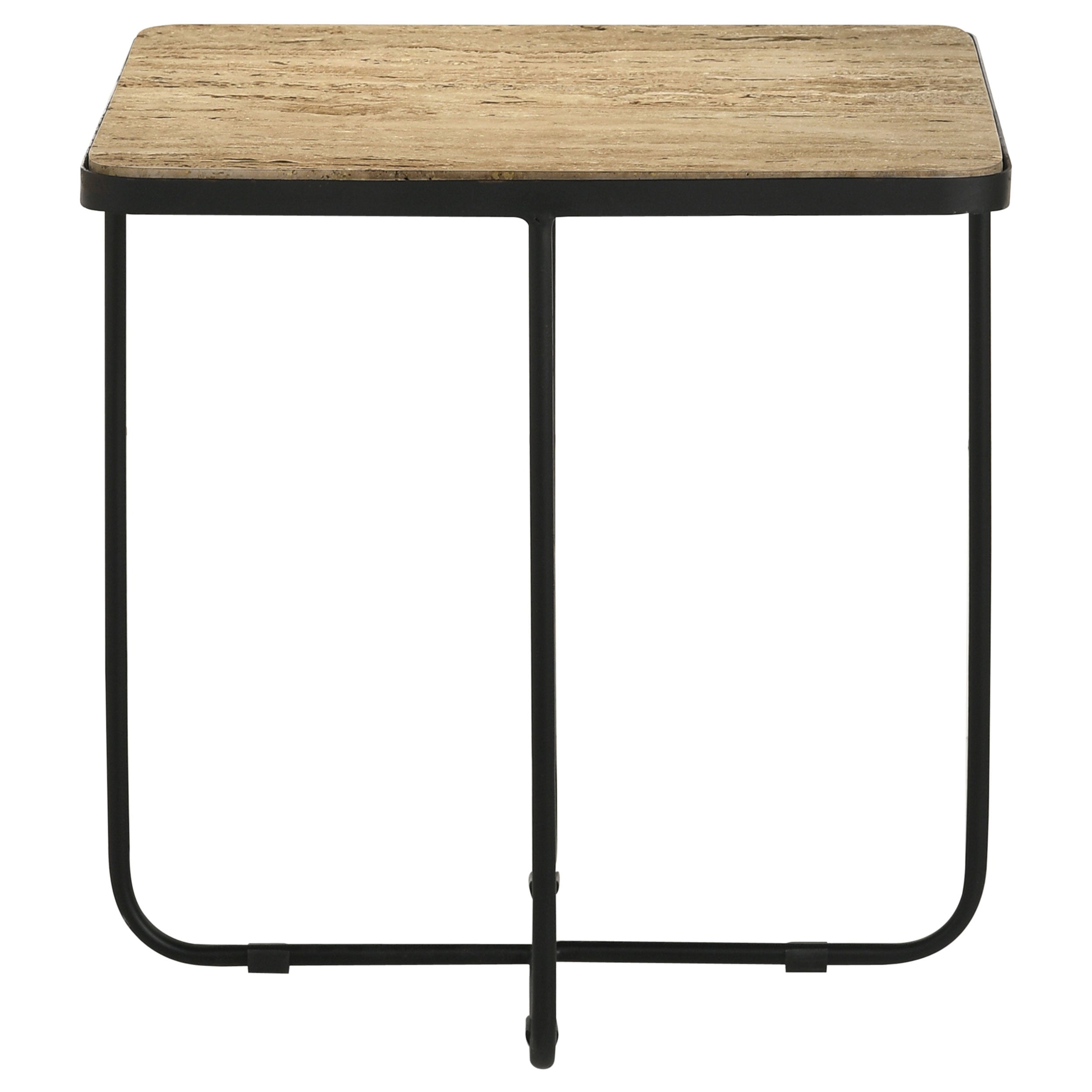 Elyna Square Stone Top Accent Side Table Beige-CoasterEssence