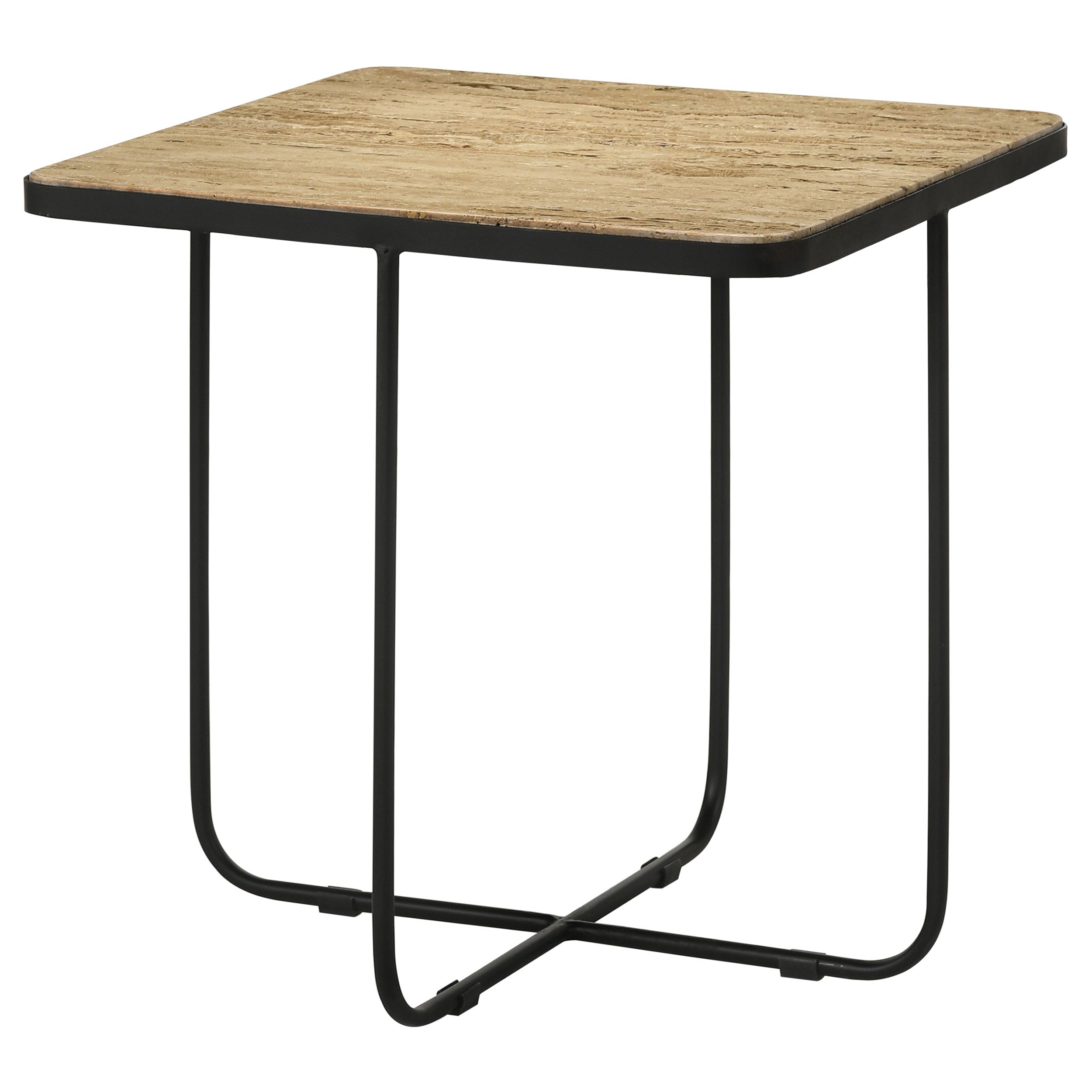 Elyna Square Stone Top Accent Side Table Beige-CoasterEssence