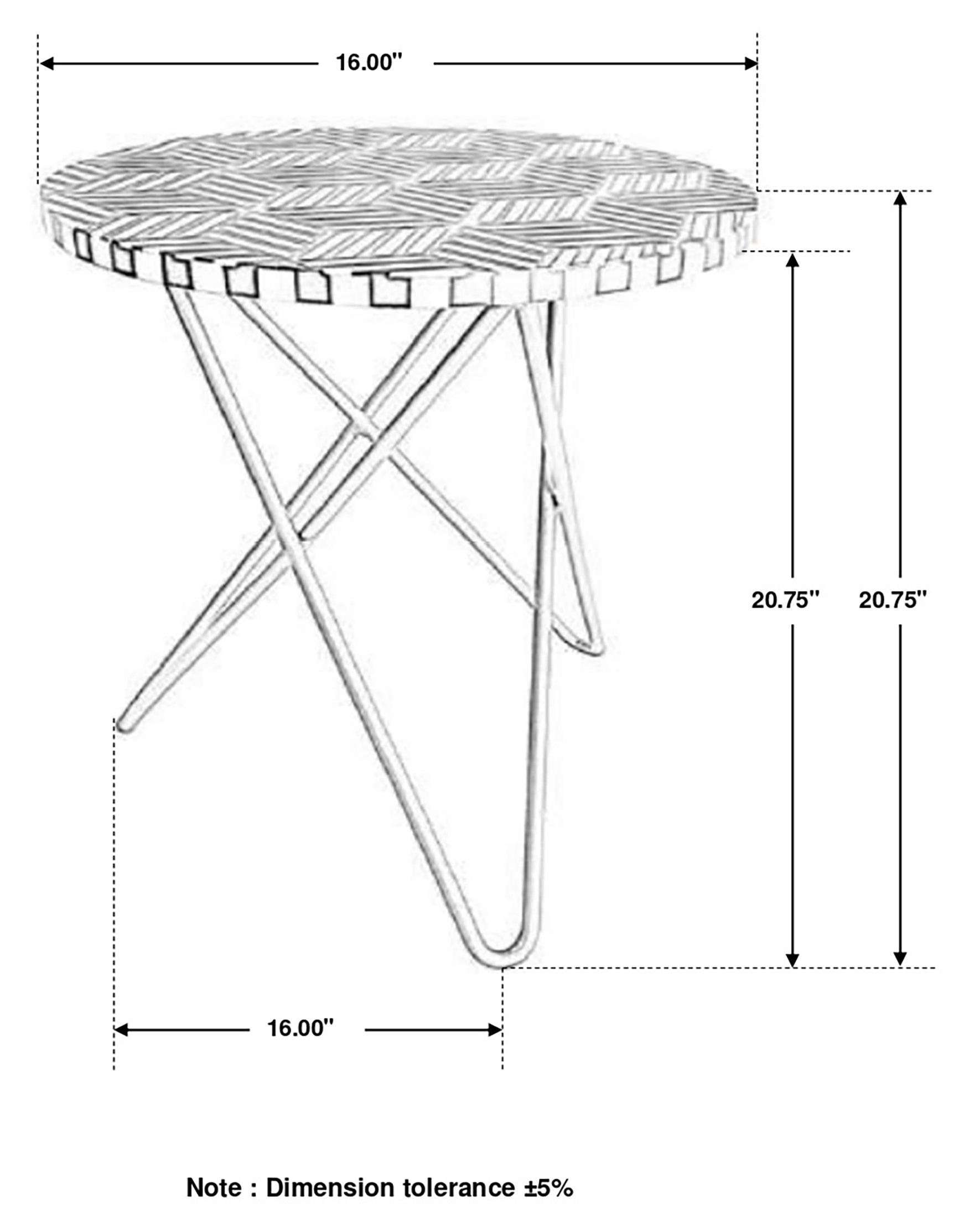 Xenia Round Bone Inlay Accent Side Table White and Gold-CoasterEssence