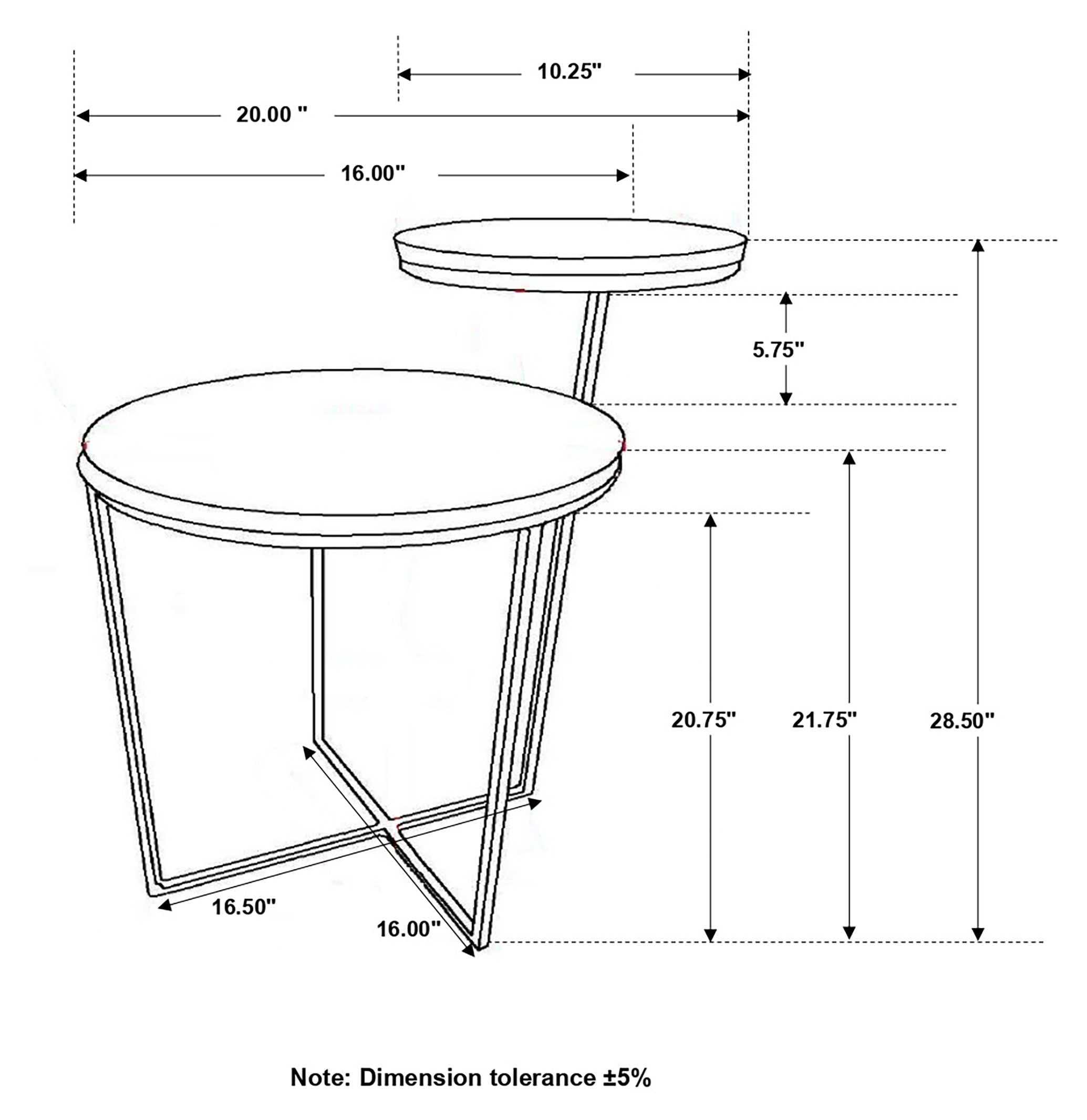 Yael Round Mango Wood Accent Side Table Natural and Gunmetal-CoasterEssence