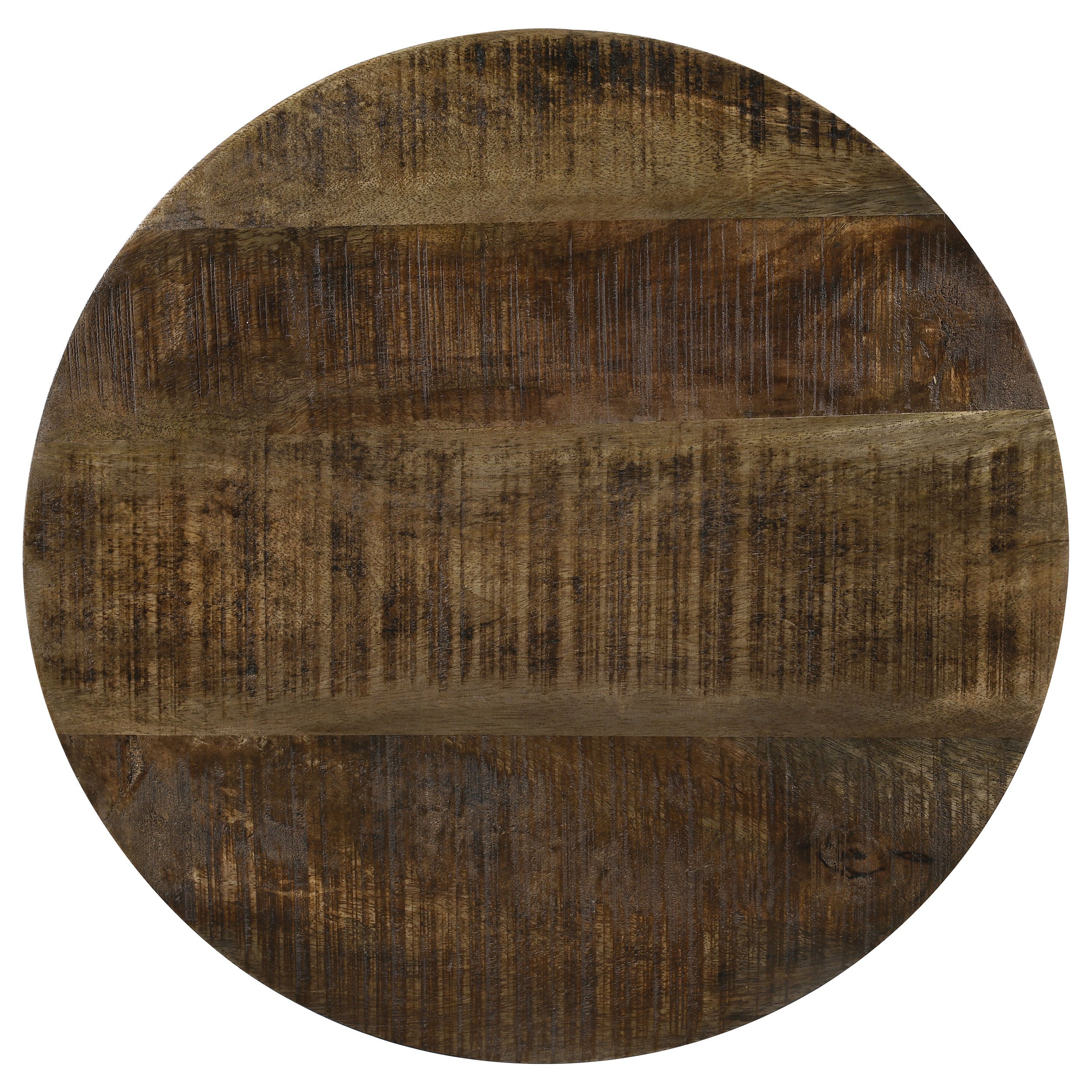 Aurora Round Drum Base Accent Side Table Natural and Black-CoasterEssence