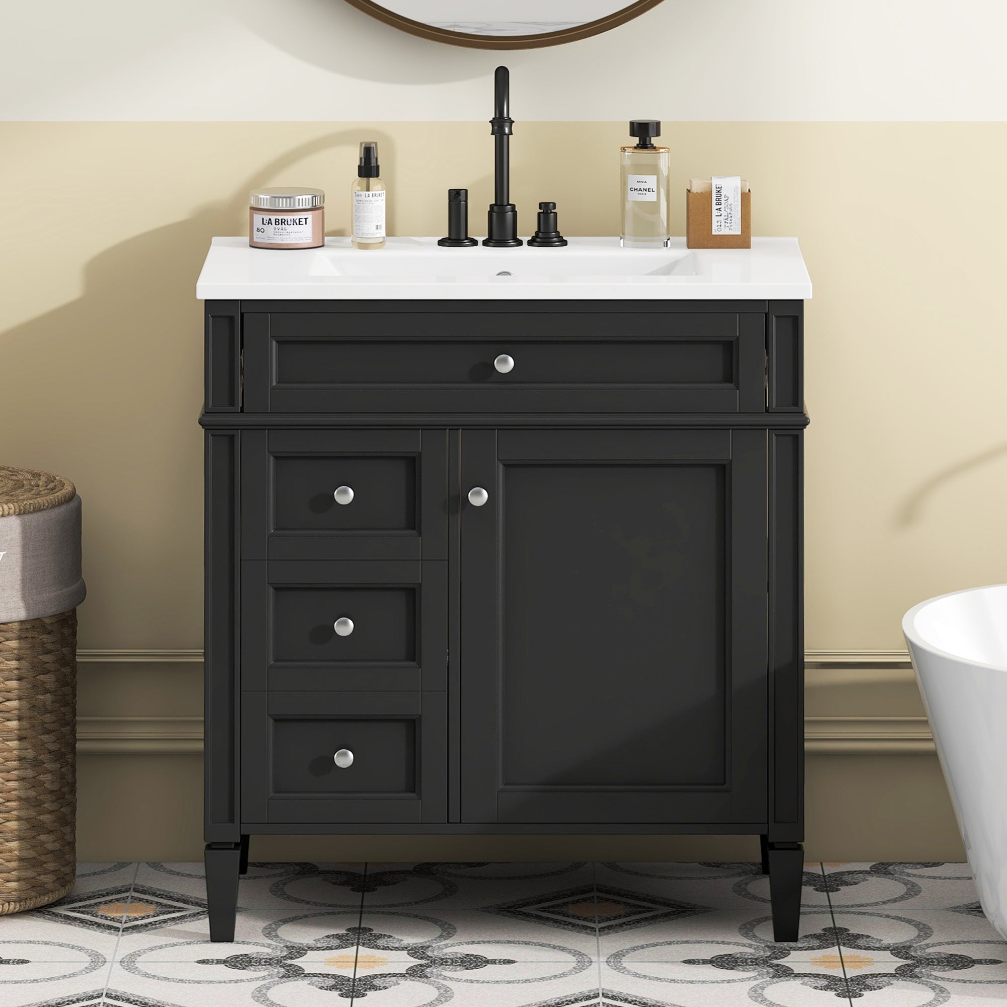 30" Bathroom Vanity with Top Sink