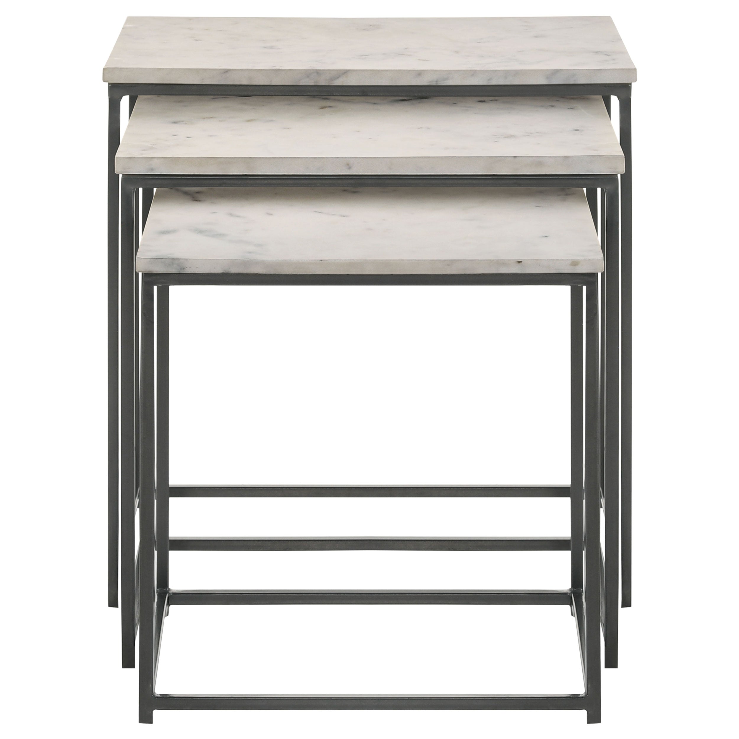 Medora 3-piece Marble Top Nesting Table Set White-CoasterElevations