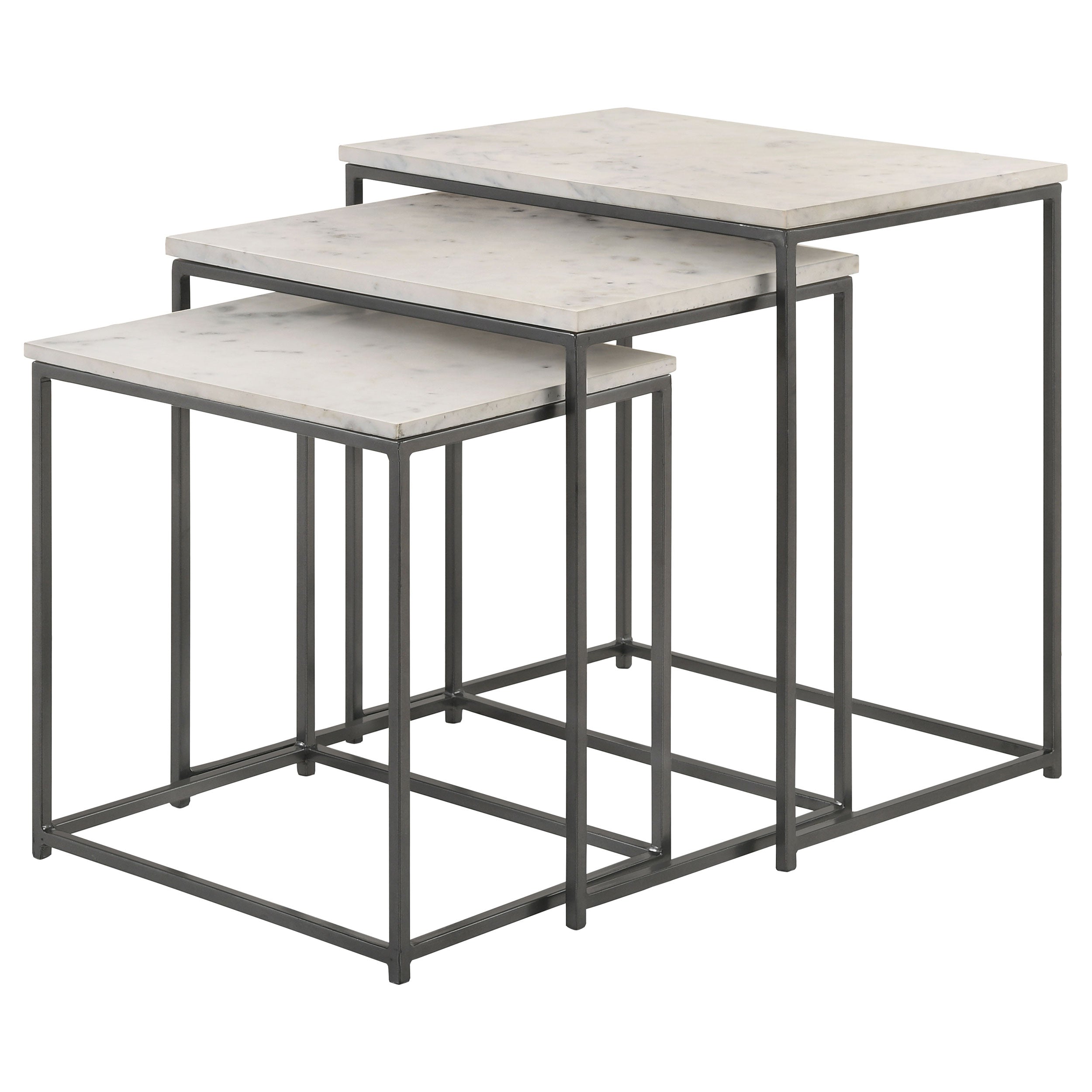 Medora 3-piece Marble Top Nesting Table Set White-CoasterElevations