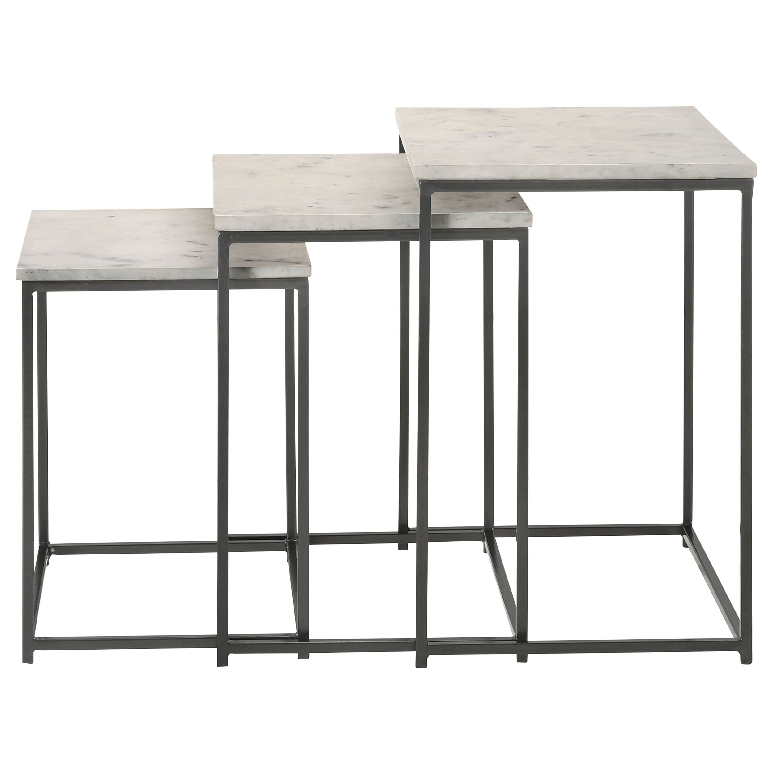 Medora 3-piece Marble Top Nesting Table Set White-CoasterElevations