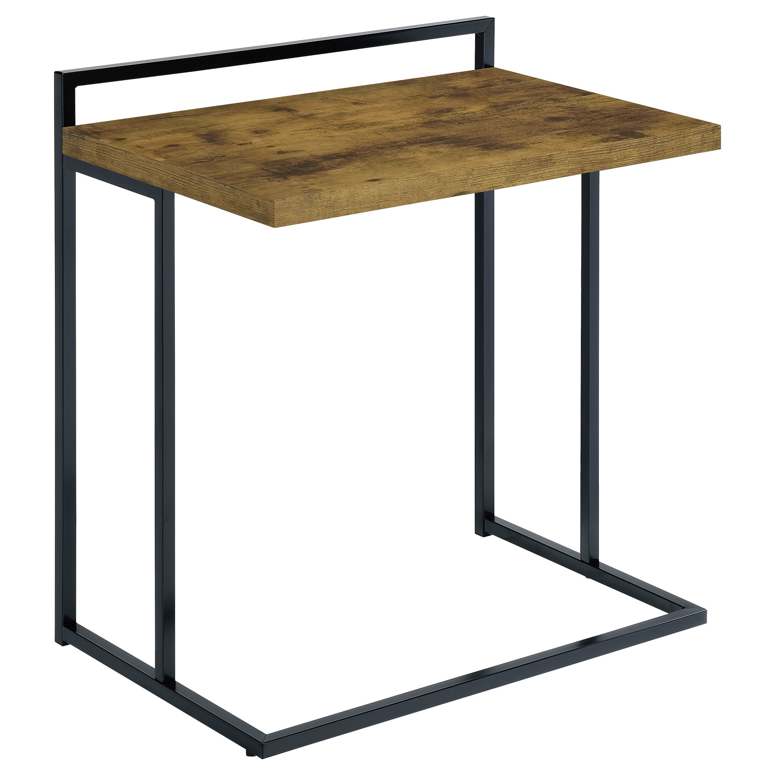 Dani Rectangular C-Shaped Sofa Side Table Rustic Nutmeg-CoasterEveryday