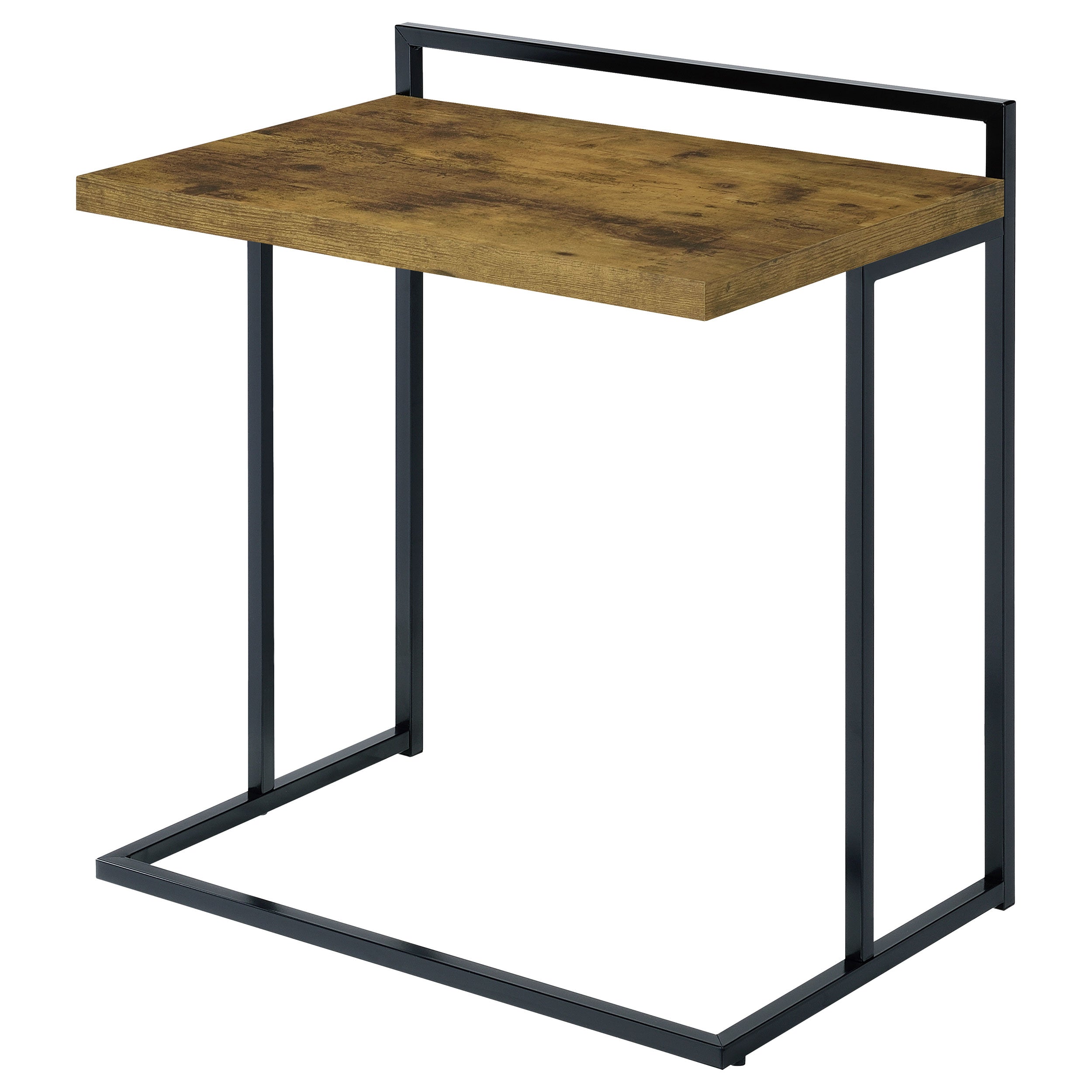 Dani Rectangular C-Shaped Sofa Side Table Rustic Nutmeg-CoasterEveryday
