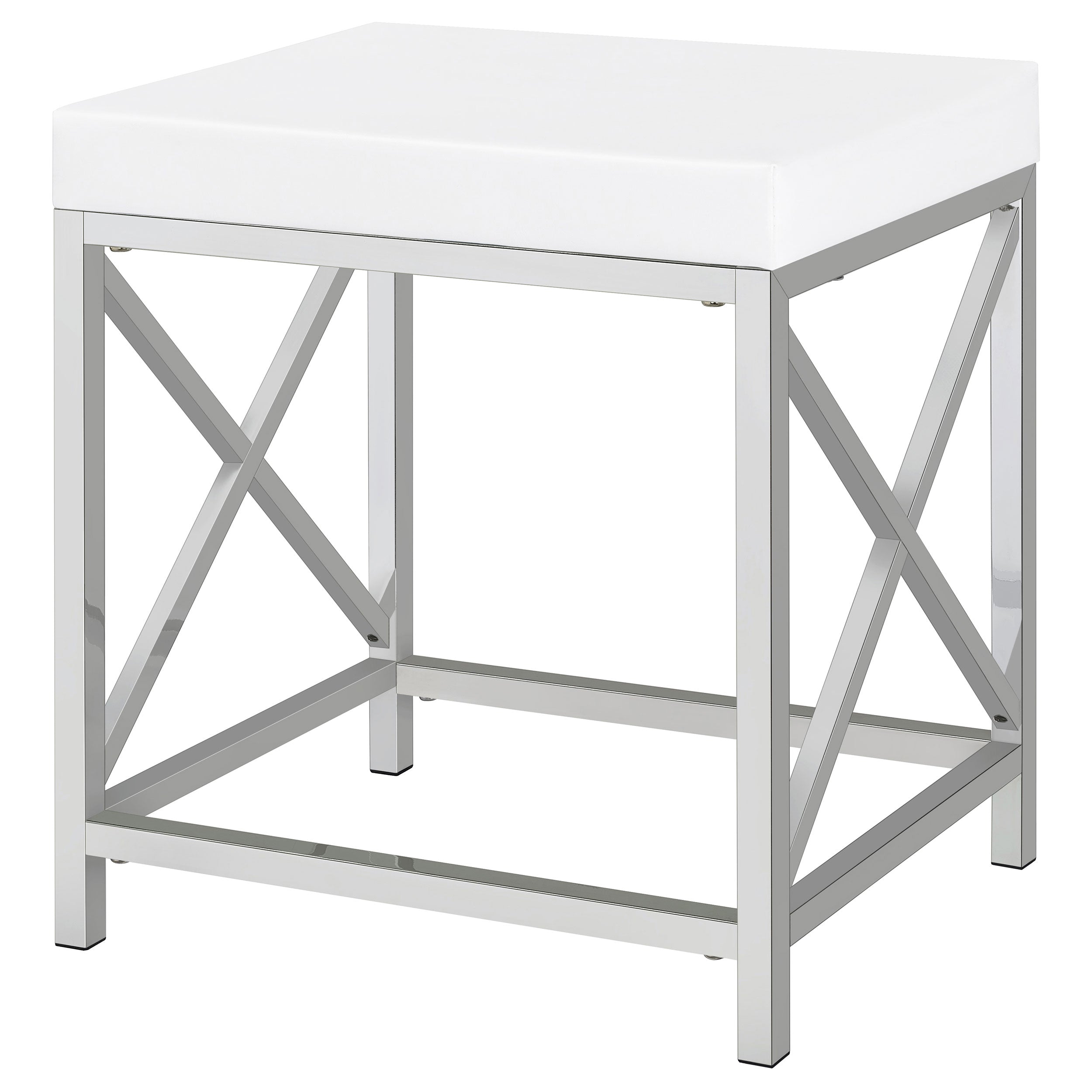Eliza Vanity Set with Lighting & Stool White and Chrome-