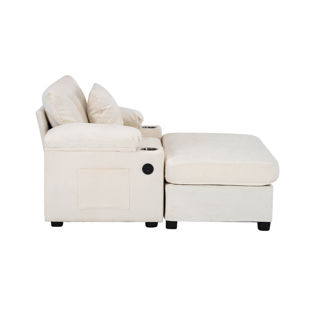 Ergonomic Oversized Chair with Ottoman