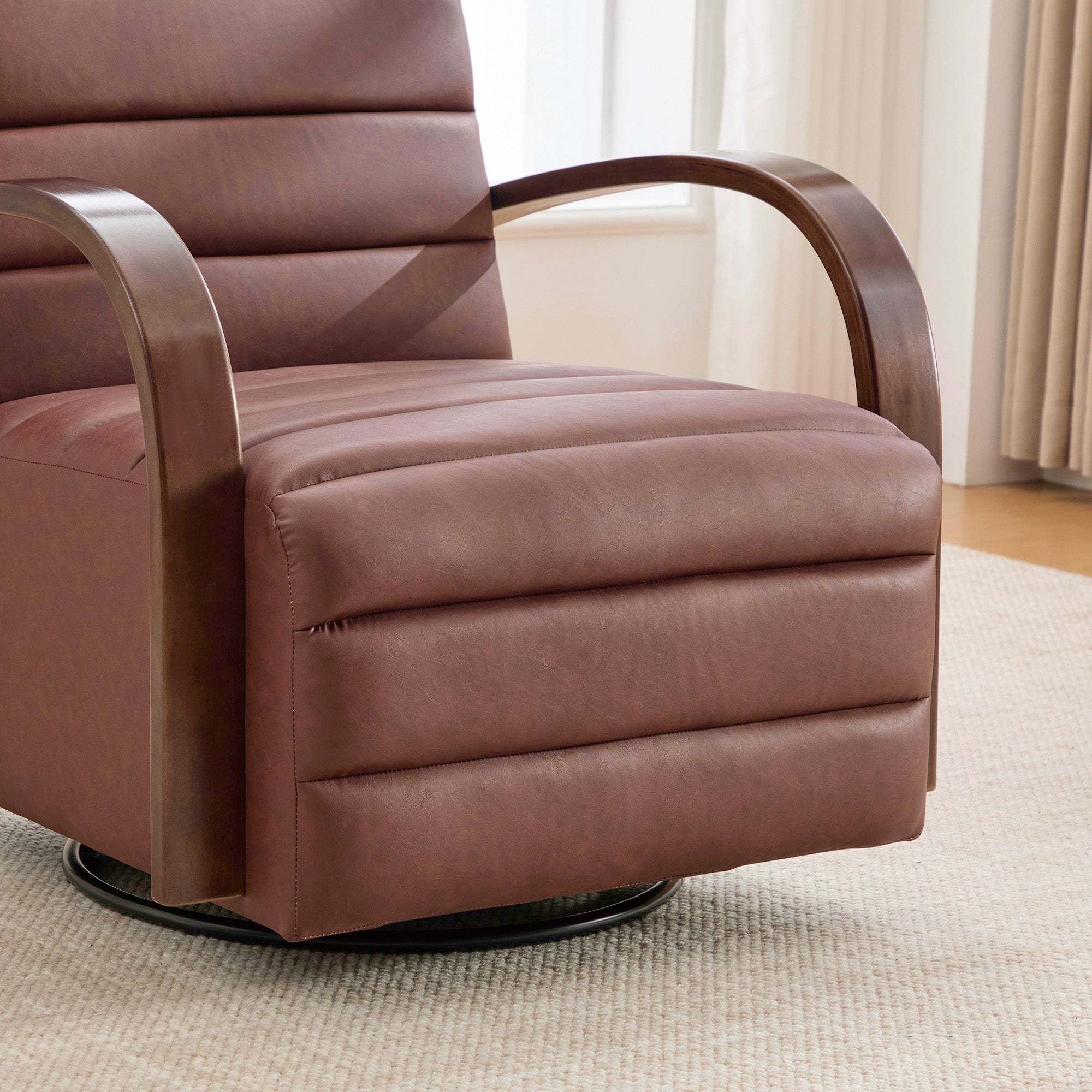 30.7"W Modern Upholstered 360° Swivel Accent Chair