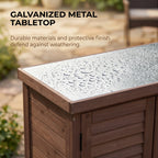Potting Bench with Storage Cabinet and Metal Table Top