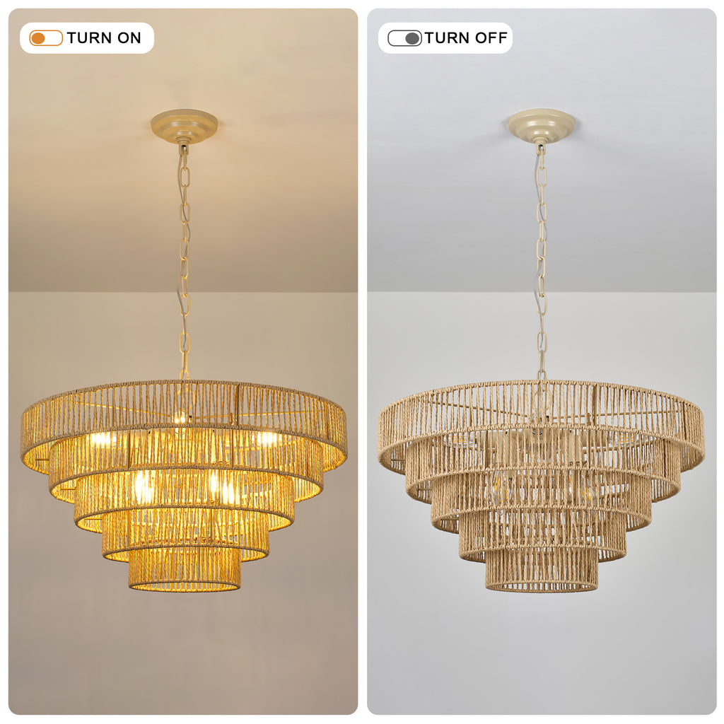 23.62" Tiered Chandelier, 5-Tier