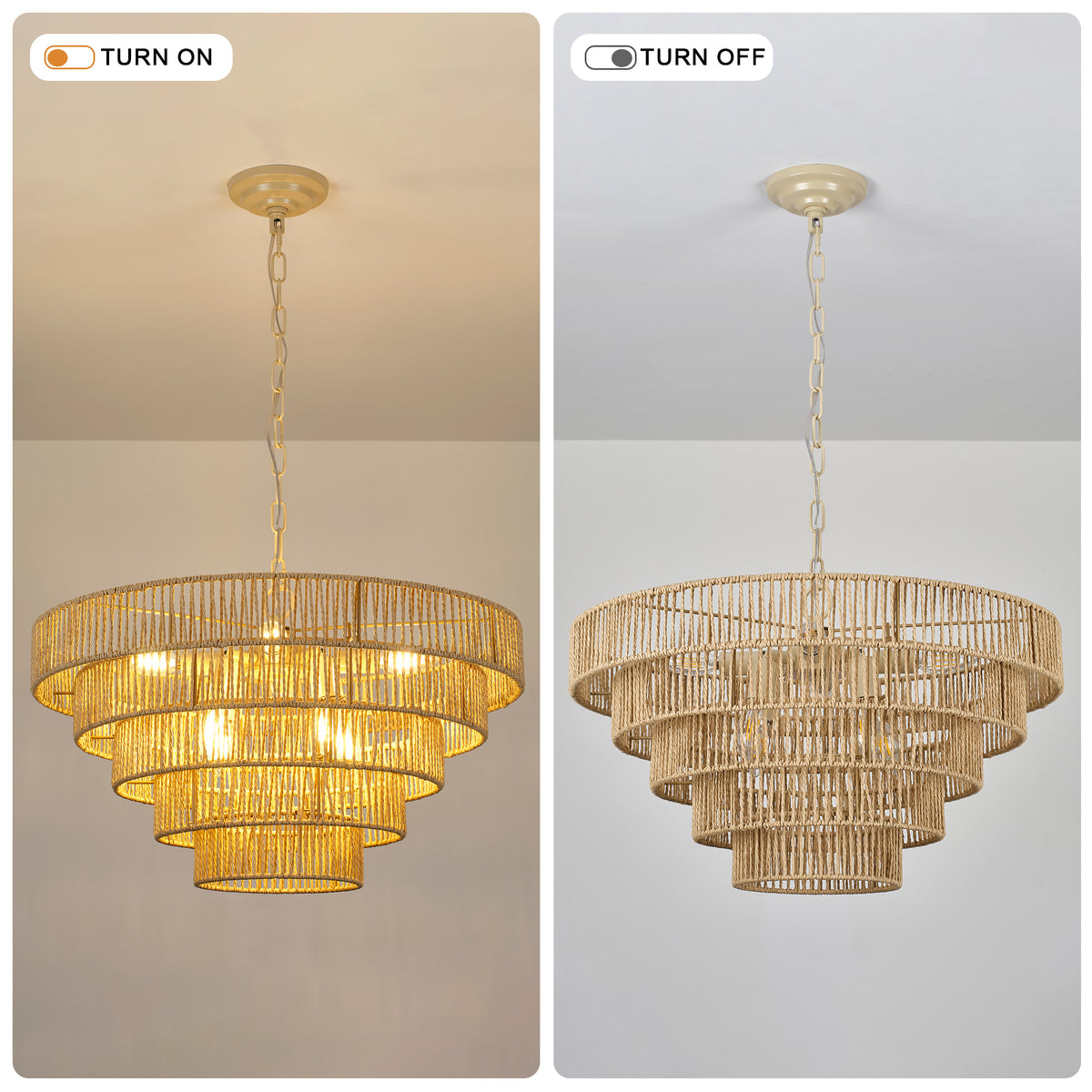 23.62" Tiered Chandelier, 5-Tier