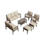 7-Piece Metal Patio Furniture Set, 9-Seat All-Weather Conversation Sofa