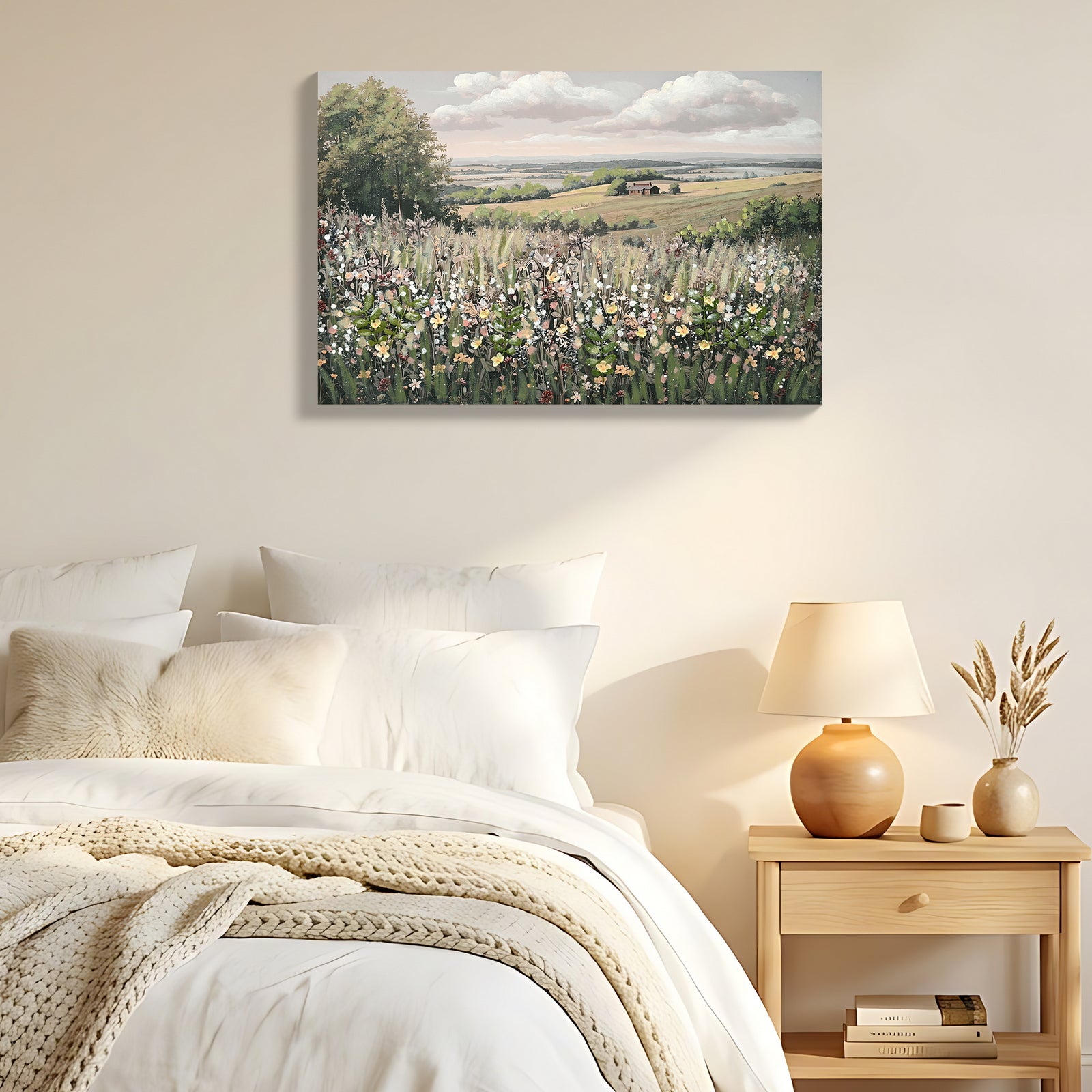 Framed Canvas Wall Art Vintage Decor