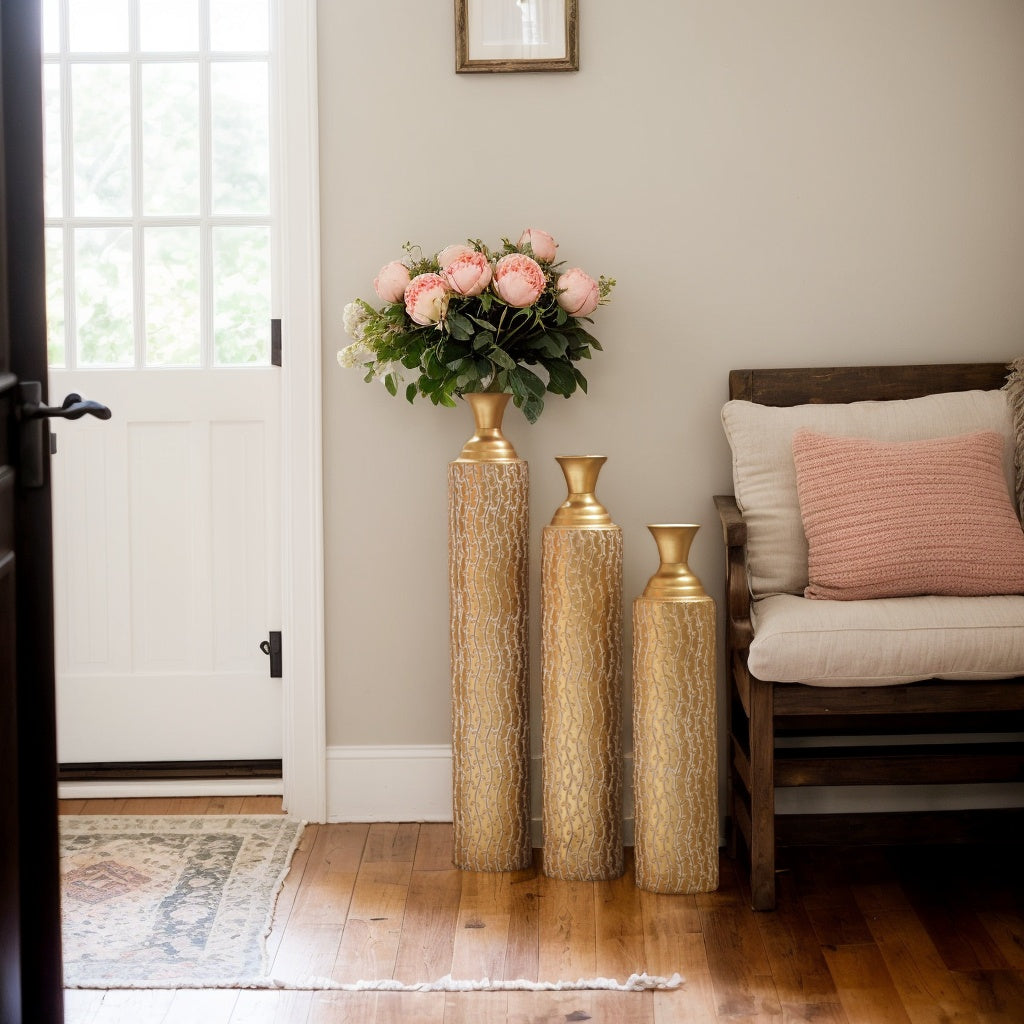 Metal Decorative Vases Set of 3