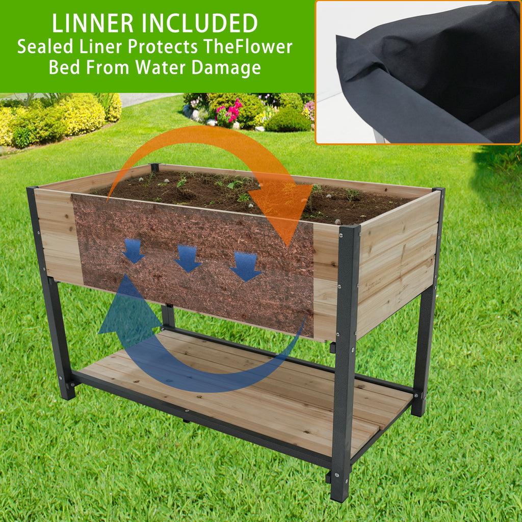 45" Iron-Wood Combined Growing Beds with Storage Racks