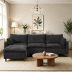 108.5" Modular Sectional L Shape Sofa with Movable Ottoman