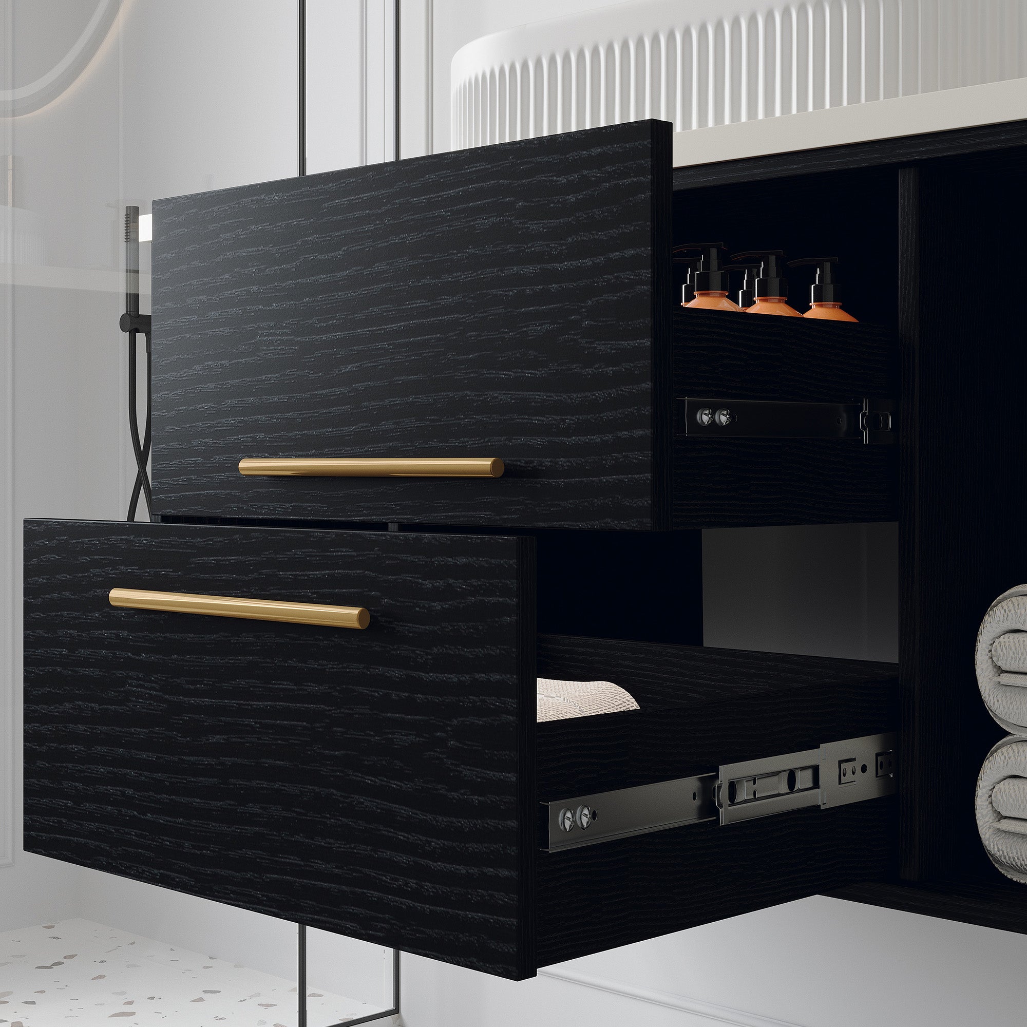 Modern 39.4-In Wall-Mounted Bathroom Vanity