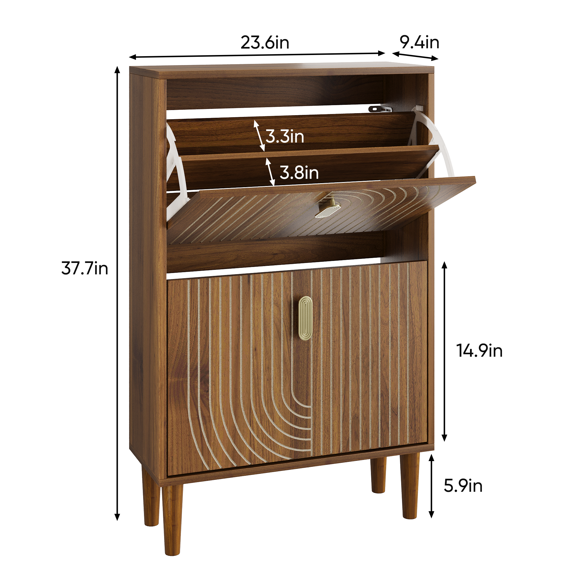 Shoe Storage Cabinet with 2 Flip Drawers