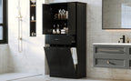 Bathroom Storage Cabinet with Two Laundry Baskets