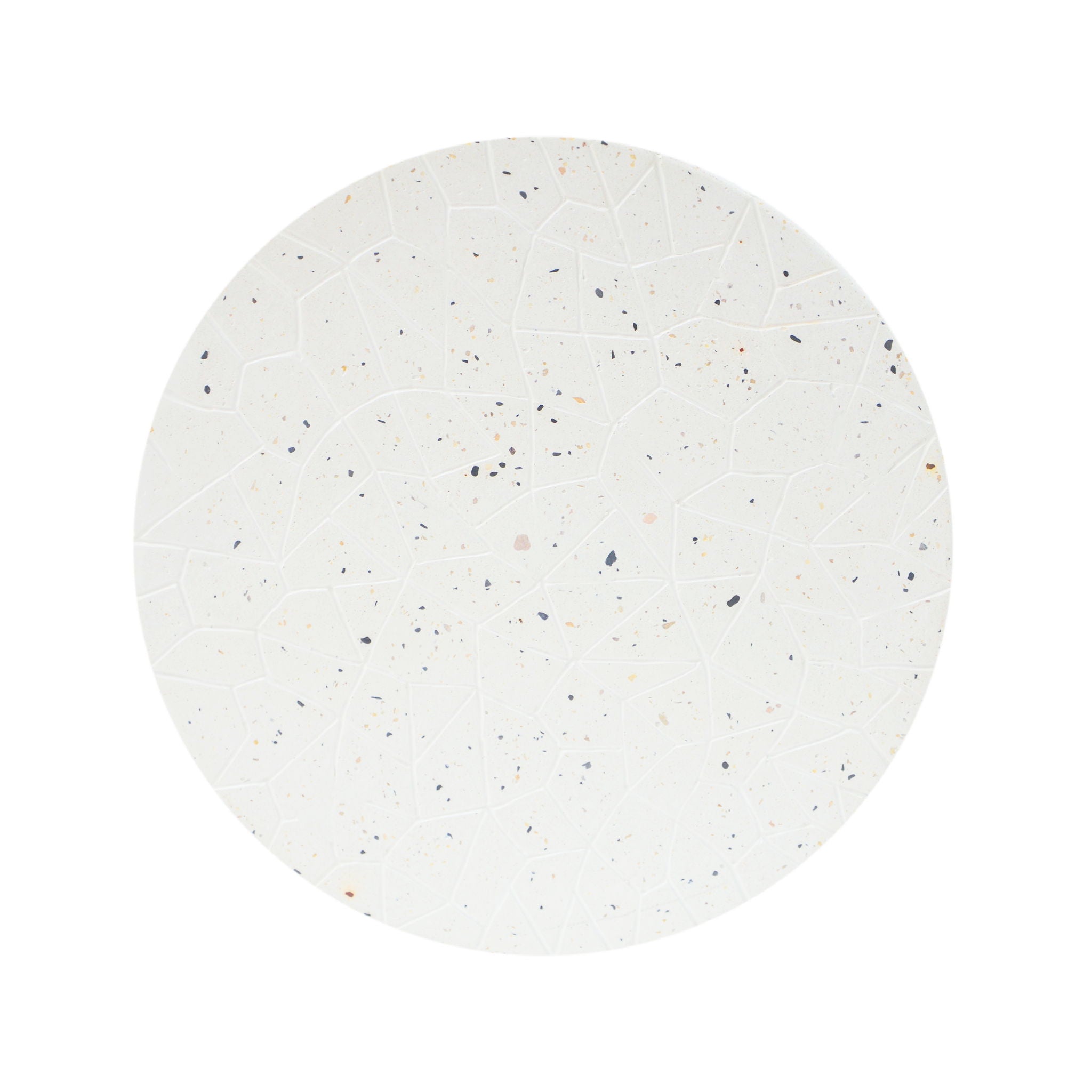 Outdoor Terrazzo Concrete Drum End Table - White Terrazzo