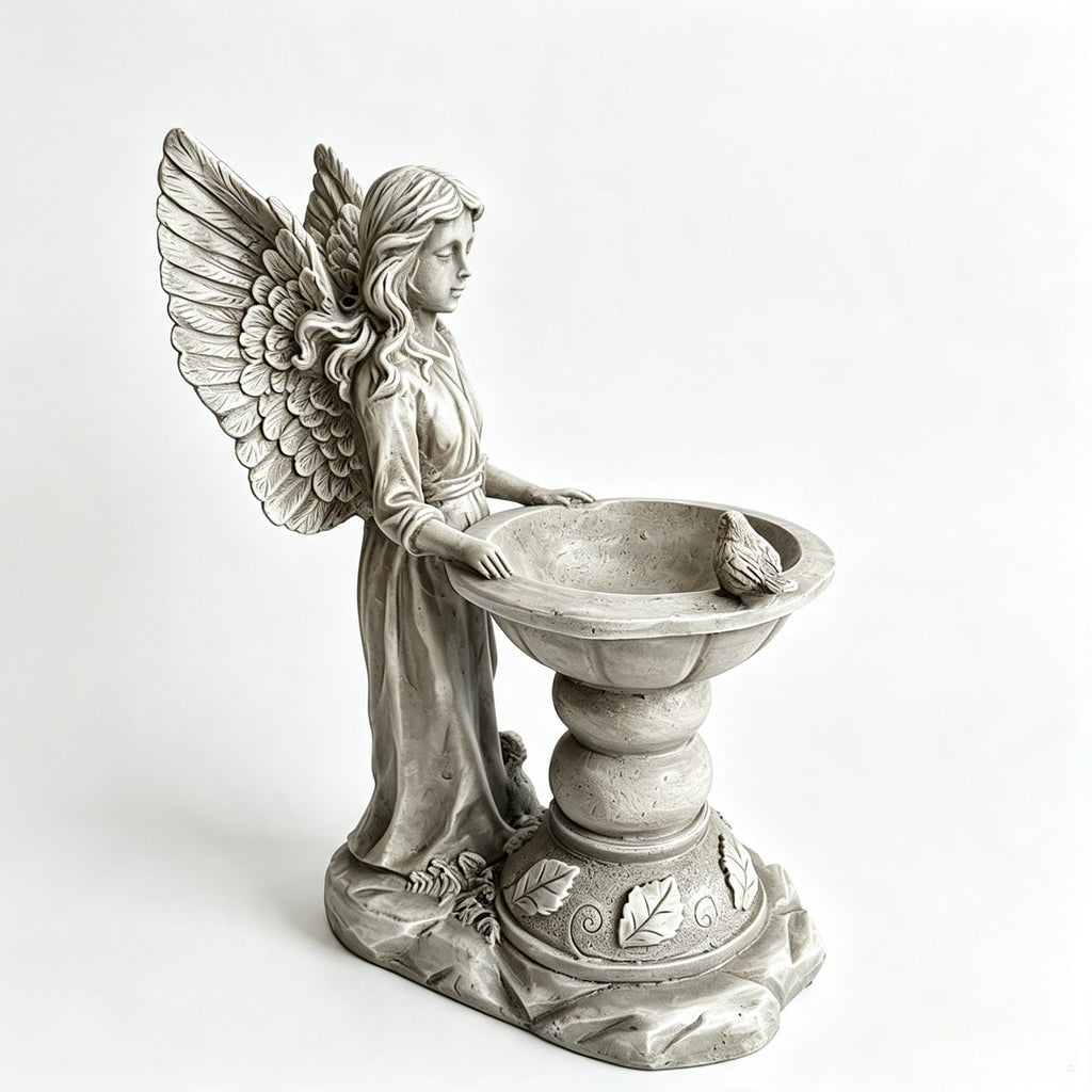 15.35" High Angel Bird Bath Sculpture