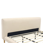 Beige Chunky Headboard Bed Frame