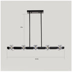Rectangle Chandelier for Dining Room, 10-Light