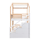 Twin Over Twin Bunk Bed House Bed With Roof Windows